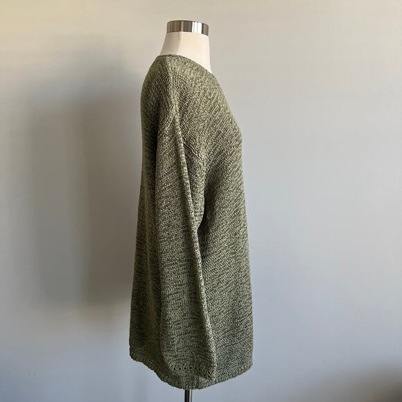Susan Bristol Casuals Open Weave Tunic Sweater Sage Green Large - Picture 3 of 8